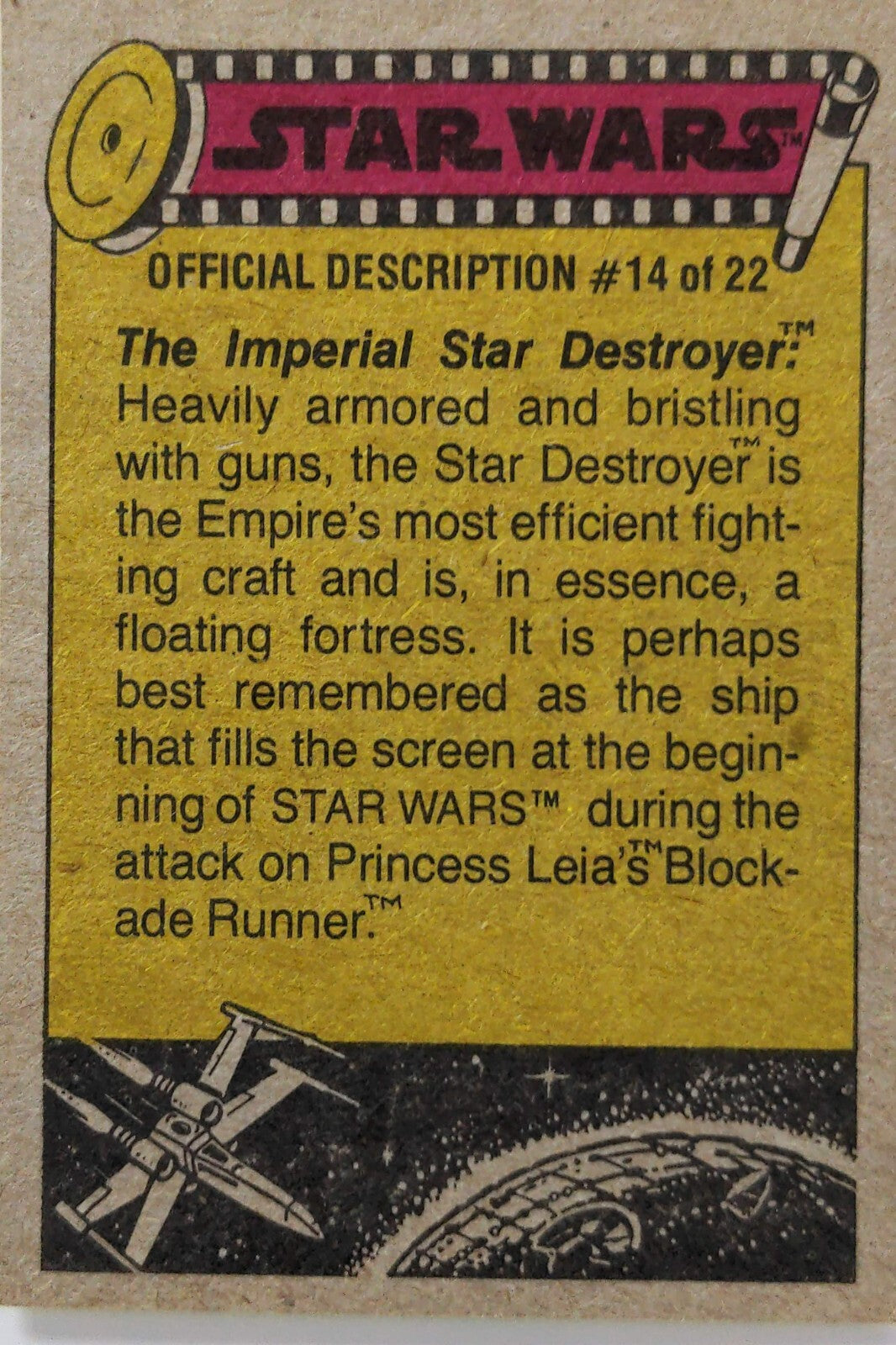 1977 TOPPS STAR WARS Trading Cards -YELLOW Series 3 - U Pick Complete Your Set