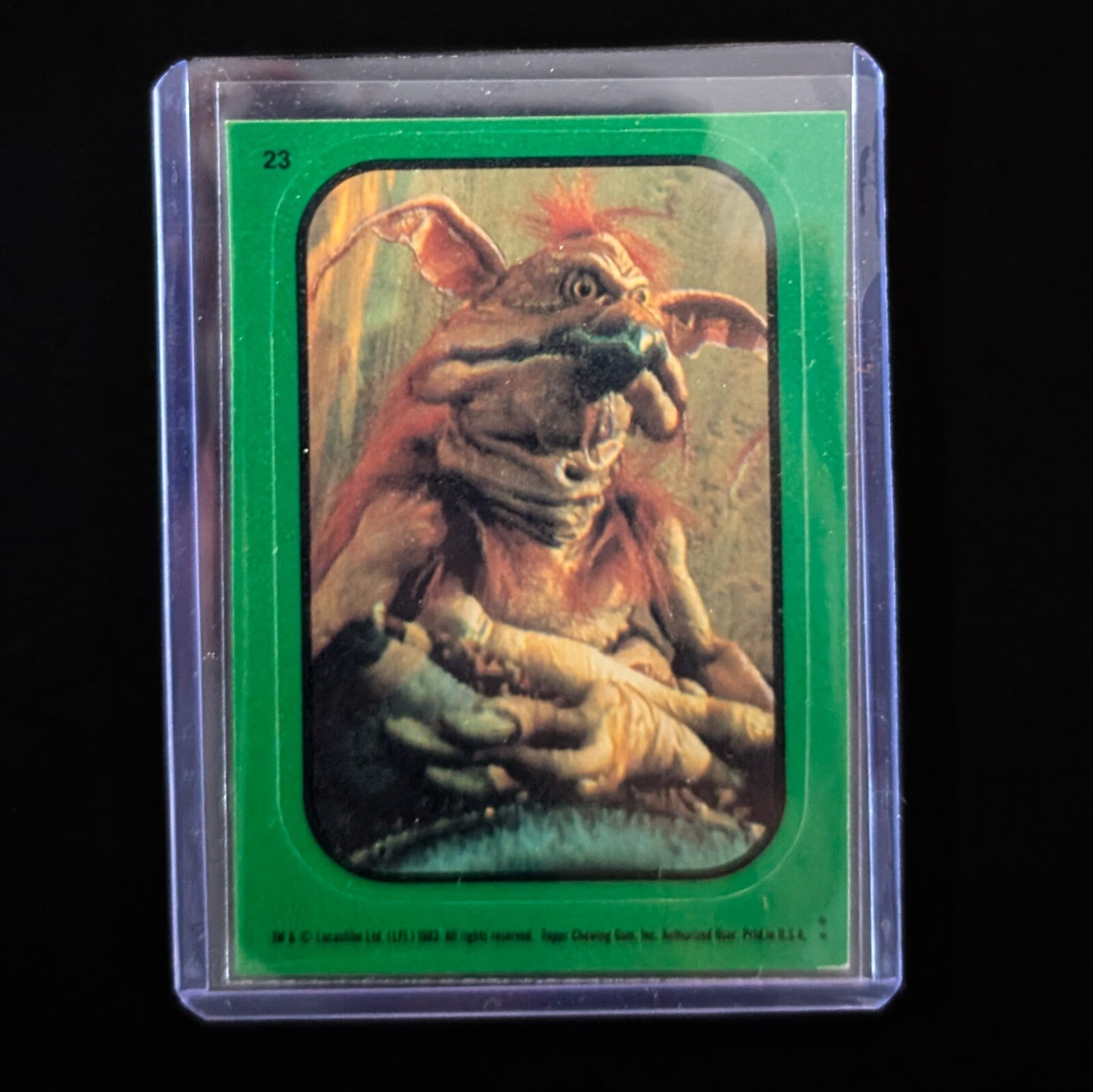 1983 Topps Return of the Jedi vintage sticker card in protective sleeve offered by Go Figment