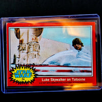 1977 TOPPS Star Wars trading card featuring Luke Skywalker on Tatooine sold by Go Figment