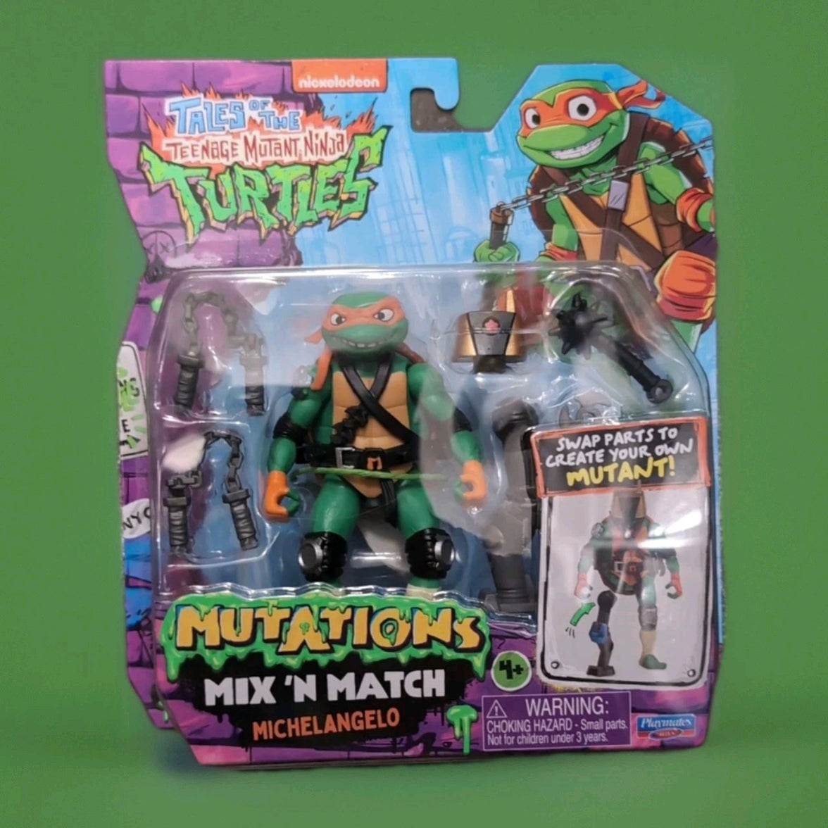 Playmates Toys Teenage Mutant Ninja Turtles Mutations Mix N Match Michelangelo action figure set with interchangeable parts
