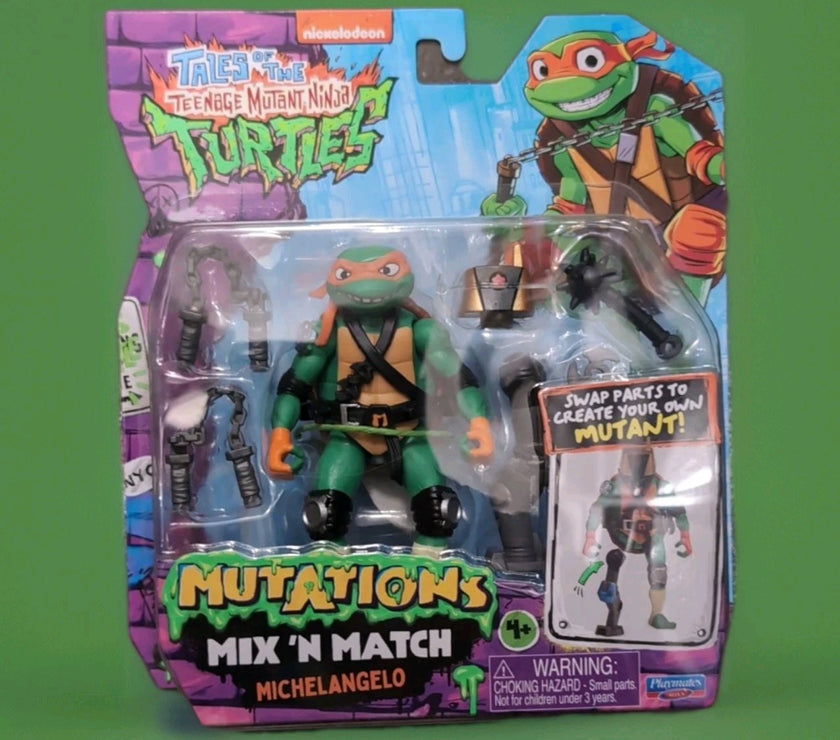 Playmates Toys Teenage Mutant Ninja Turtles Mutations Mix N Match Michelangelo action figure set with interchangeable parts
