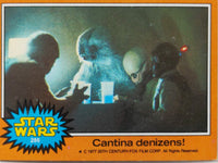 1977 TOPPS STAR WARS trading card showing Cantina denizens scene by Go Figment vendor