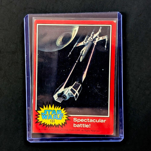 1977 Go Figment Star Wars trading card 131 Spectacular Battle in protective case vintage collectible