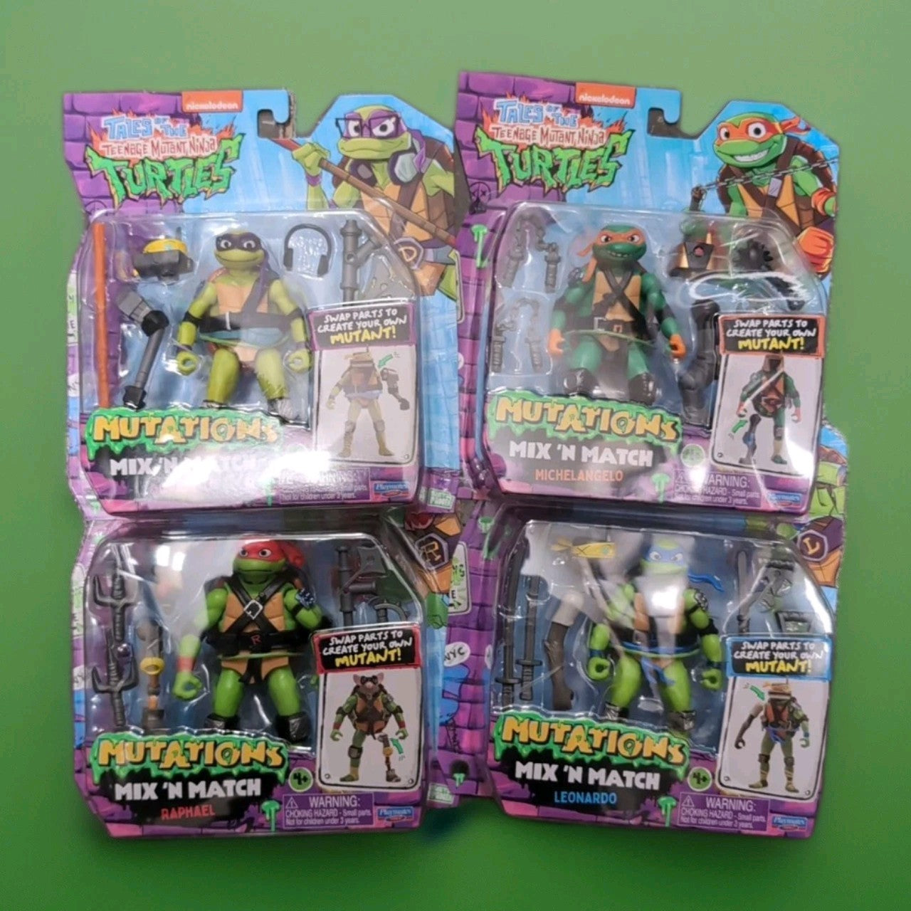 Playmates Toys Teenage Mutant Ninja Turtles 4 Pack Mutations Mix N Match action figures in packaging