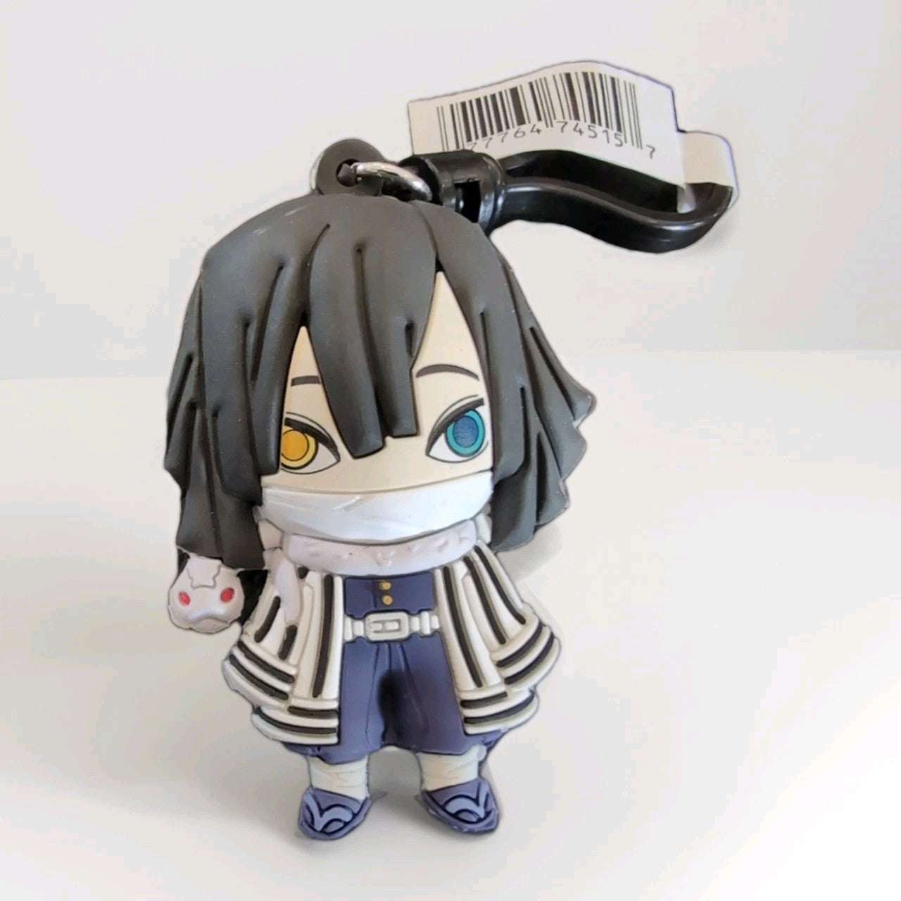 3-inch Obanai Iguro Demon Slayer keychain by Monogram featuring detailed 3D foam PVC anime character design