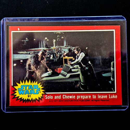1977 Topps Star Wars trading card featuring Solo and Chewie with Go Figment vintage collection branding