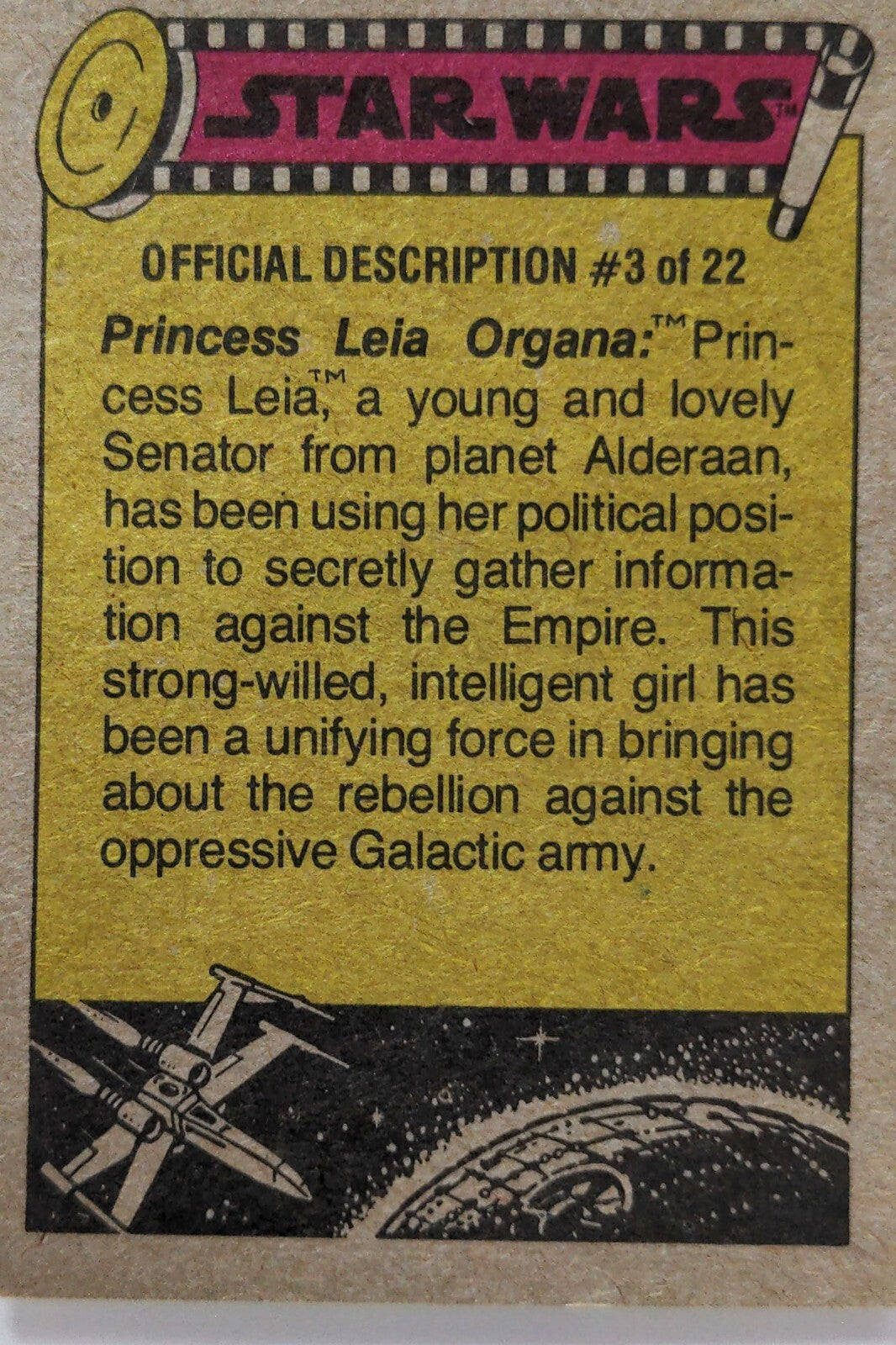 1977 TOPPS STAR WARS Trading Cards -YELLOW Series 3 - U Pick Complete Your Set