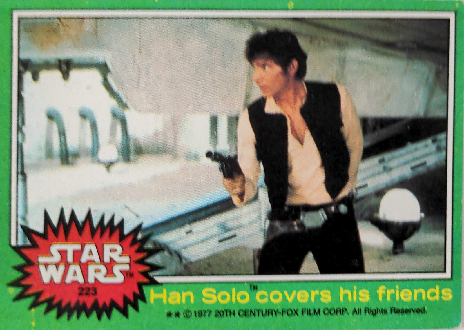 1977 TOPPS Star Wars card featuring Han Solo in action from Go Figment vintage collection series
