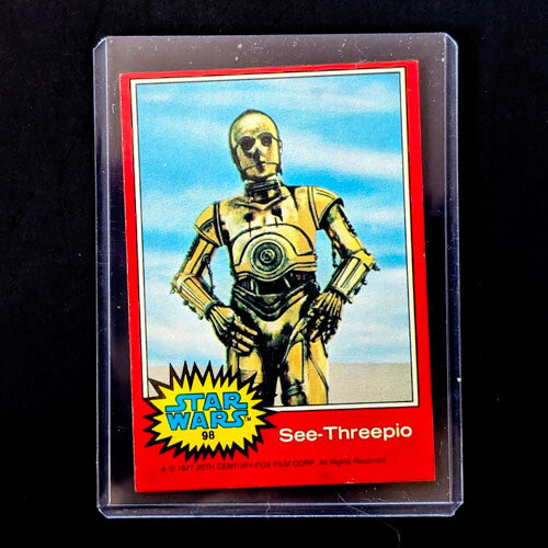 1977 Go Figment Star Wars trading card featuring See-Threepio from the red series two vintage collection