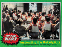 1977 Go Figment Star Wars trading card showing Rebel pilots being instructed inside a briefing room scene