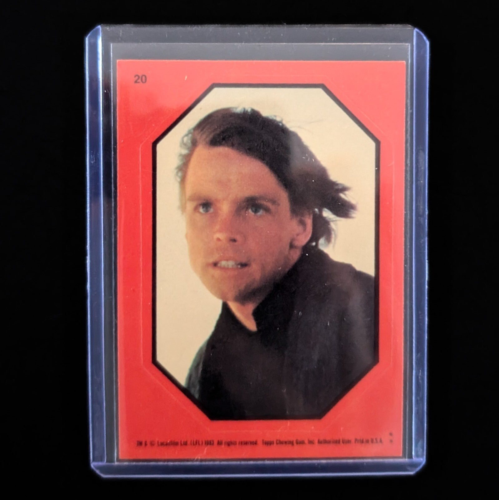 1983 Topps Return of the Jedi vintage Luke Skywalker sticker card by Go Figment in protective sleeve