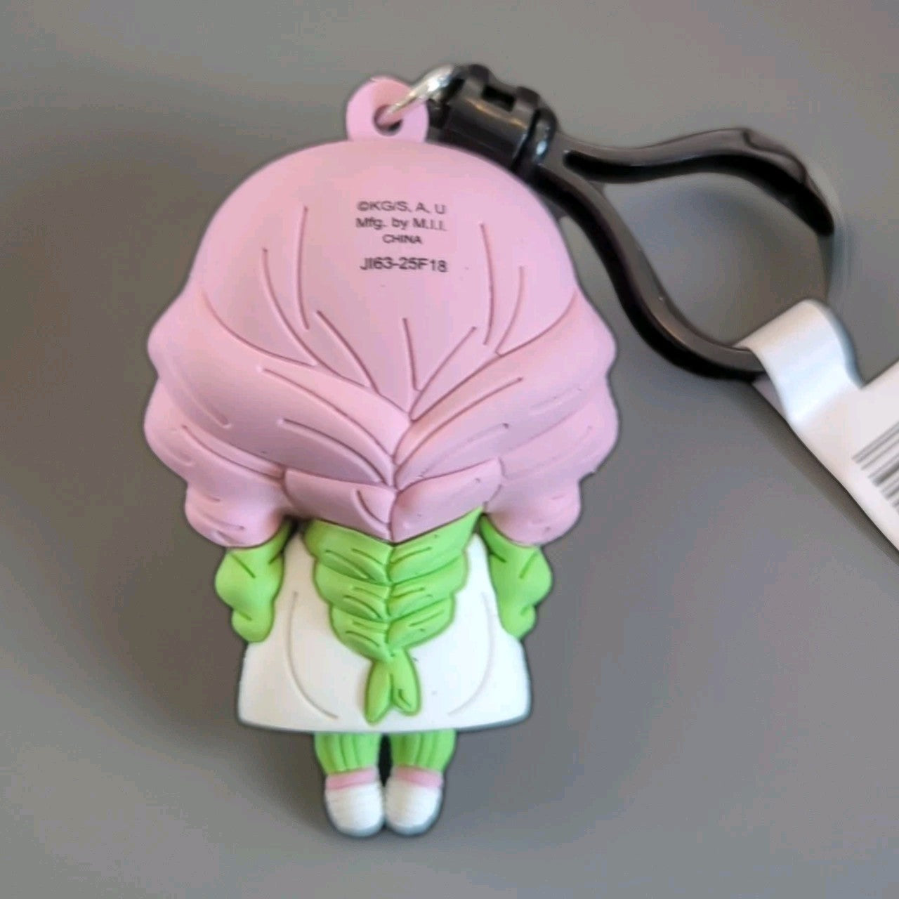 Monogram Kimetsu no Yaiba Demon Slayer 3D foam PVC bag clip keychain featuring anime character back view