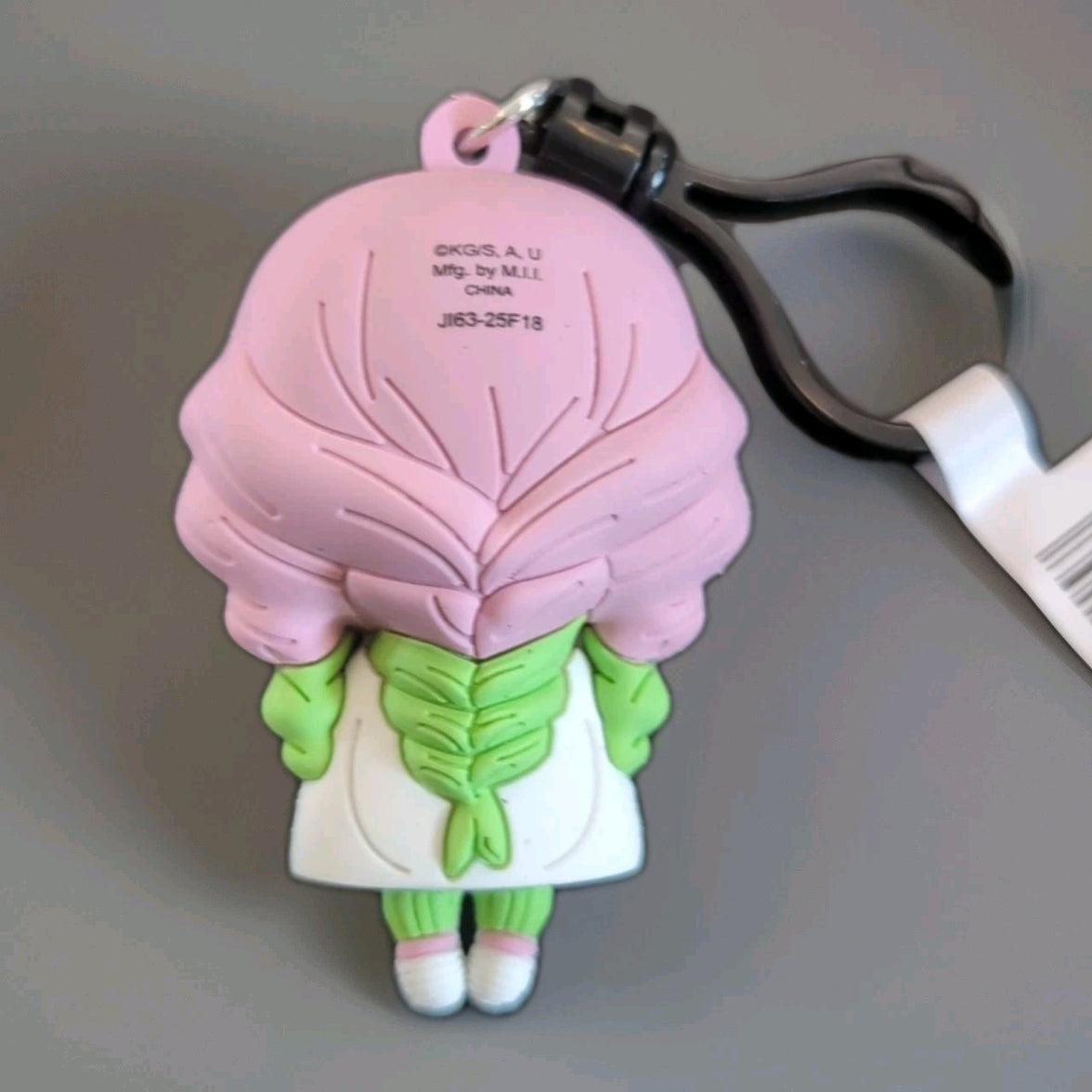 Monogram Kimetsu no Yaiba Demon Slayer 3D foam PVC bag clip keychain featuring anime character back view