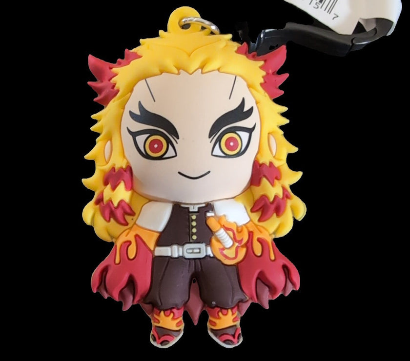 Kyojuro Rengoku Monogram Anime Demon Slayer Kimetsu No Yaiba - Bag Clip Keychain