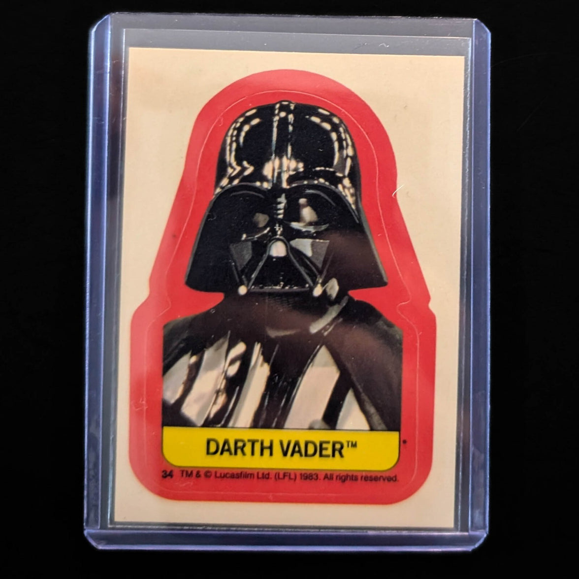 1983 Go Figment Return of the Jedi Darth Vader vintage sticker in protective sleeve collectible