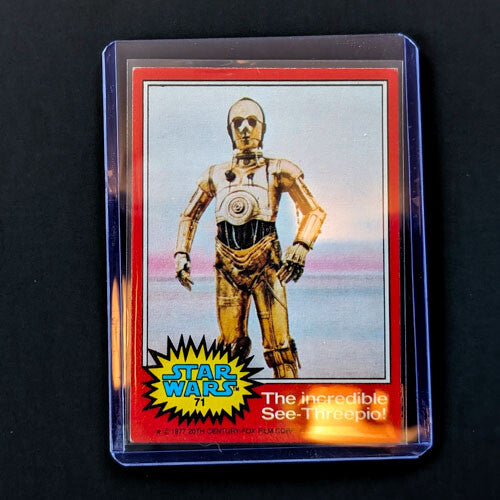 1977 Go Figment Topps Star Wars trading card featuring See Threepio in red series two complete set