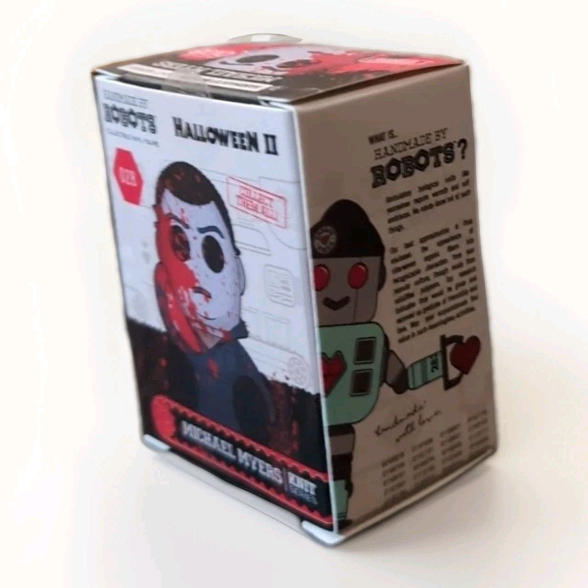 Handmade By Robots Halloween II Michael Myers micro vinyl figure packaging box with stylized artwork and branding details
