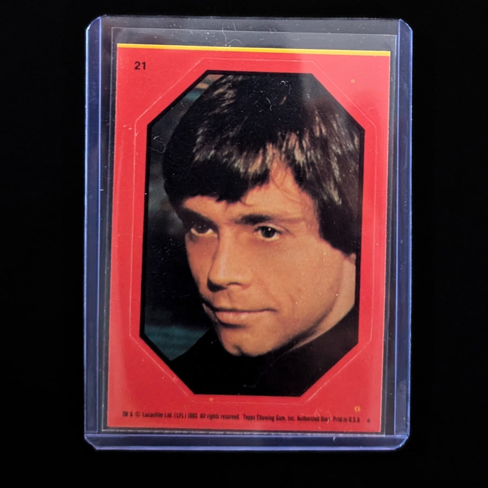 1983 Topps Return of the Jedi Luke Skywalker sticker card in protective sleeve from Go Figment vintage collection