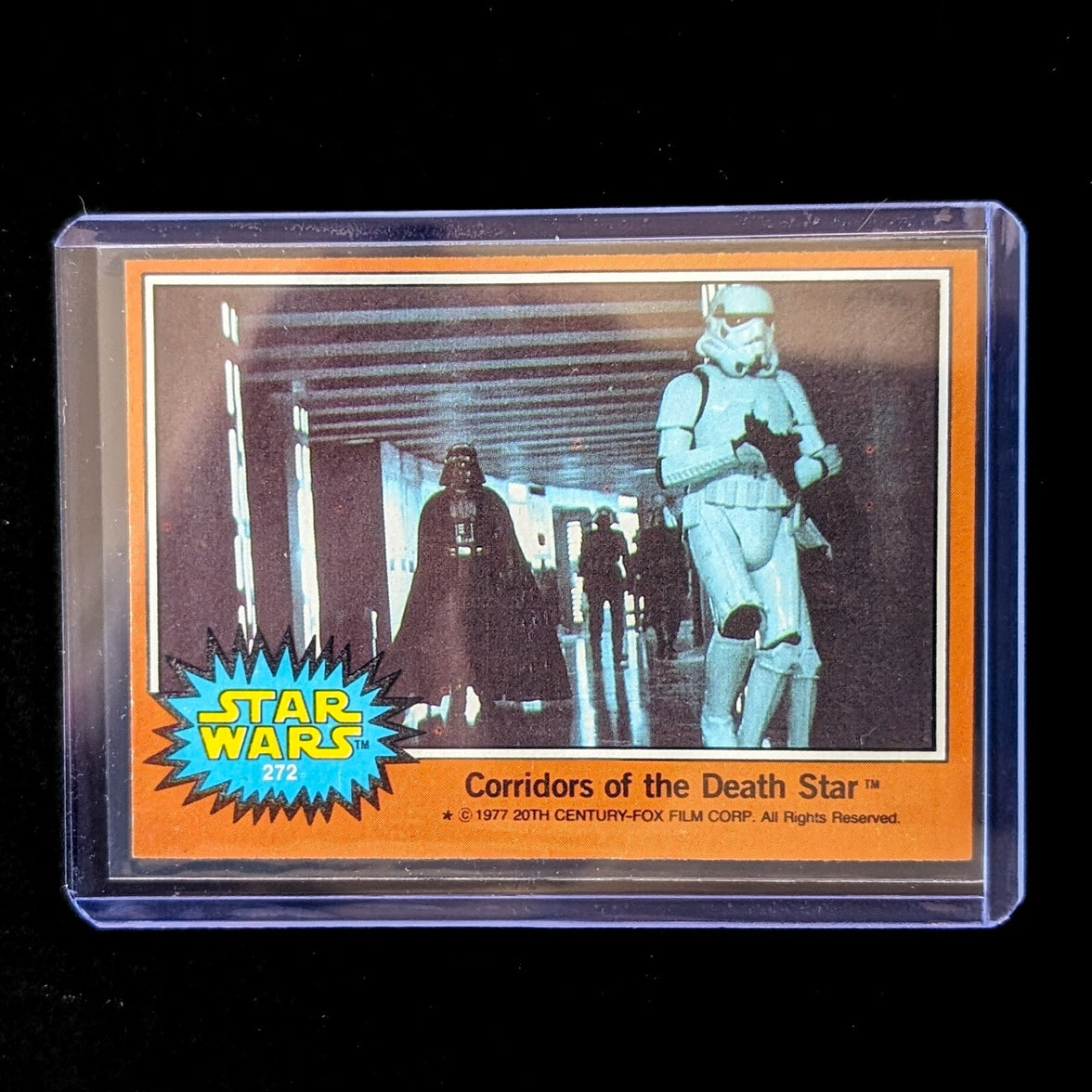 1977 TOPPS STAR WARS trading card Corridors of the Death Star by Go Figment in protective case