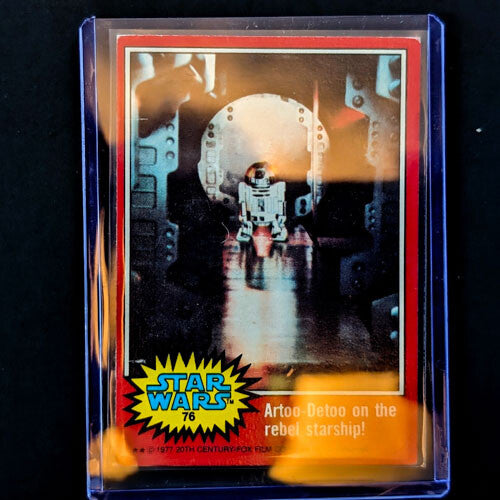 1977 Topps Star Wars trading card featuring Artoo-Detoo on rebel starship from Go Figment vintage collection