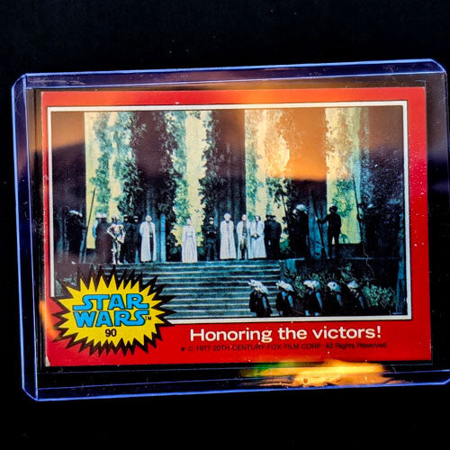 1977 Topps Star Wars trading card featuring "Honoring the victors" scene sold by Go Figment
