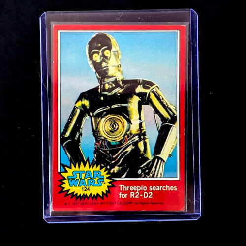 1977 Topps Star Wars trading card featuring Threepio from Go Figment vintage collection series