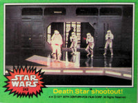1977 Star Wars Death Star shootout trading card from Go Figment vintage collection series 4 green border