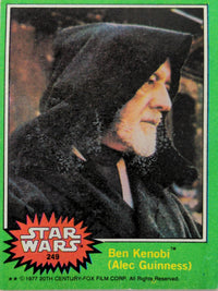 1977 Go Figment Star Wars trading card featuring Ben Kenobi from the Green Series 4 collectible set