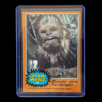1977 TOPPS Star Wars trading card featuring Chewie in an orange border from Go Figment vintage collection