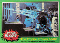 1977 Go Figment Star Wars trading card showing a scene from The Empire Strikes Back with characters and machinery