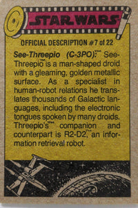 1977 TOPPS STAR WARS Trading Cards -YELLOW Series 3 - U Pick Complete Your Set