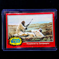 1977 TOPPS Star Wars trading card featuring Sandpeople threat scene from Go Figment vintage collection