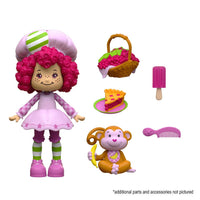 Boss Fight Studio Llc Raspberry Tart figure with curly pink hair, pink outfit, basket, pie slice, popsicle, comb, and monkey accessory