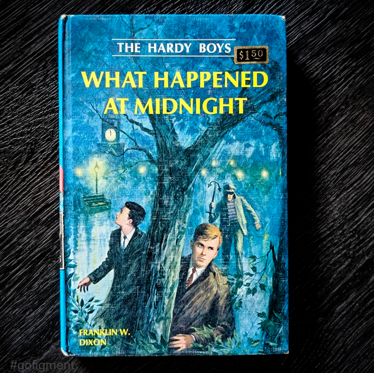 10 What Happened at Midnight (1967):  Vintage Hardy Boys Book Blue-Back image 0