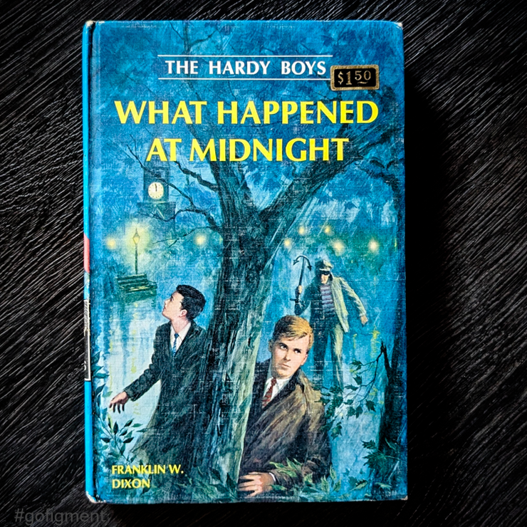 10 What Happened at Midnight (1967):  Vintage Hardy Boys Book Blue-Back image 0