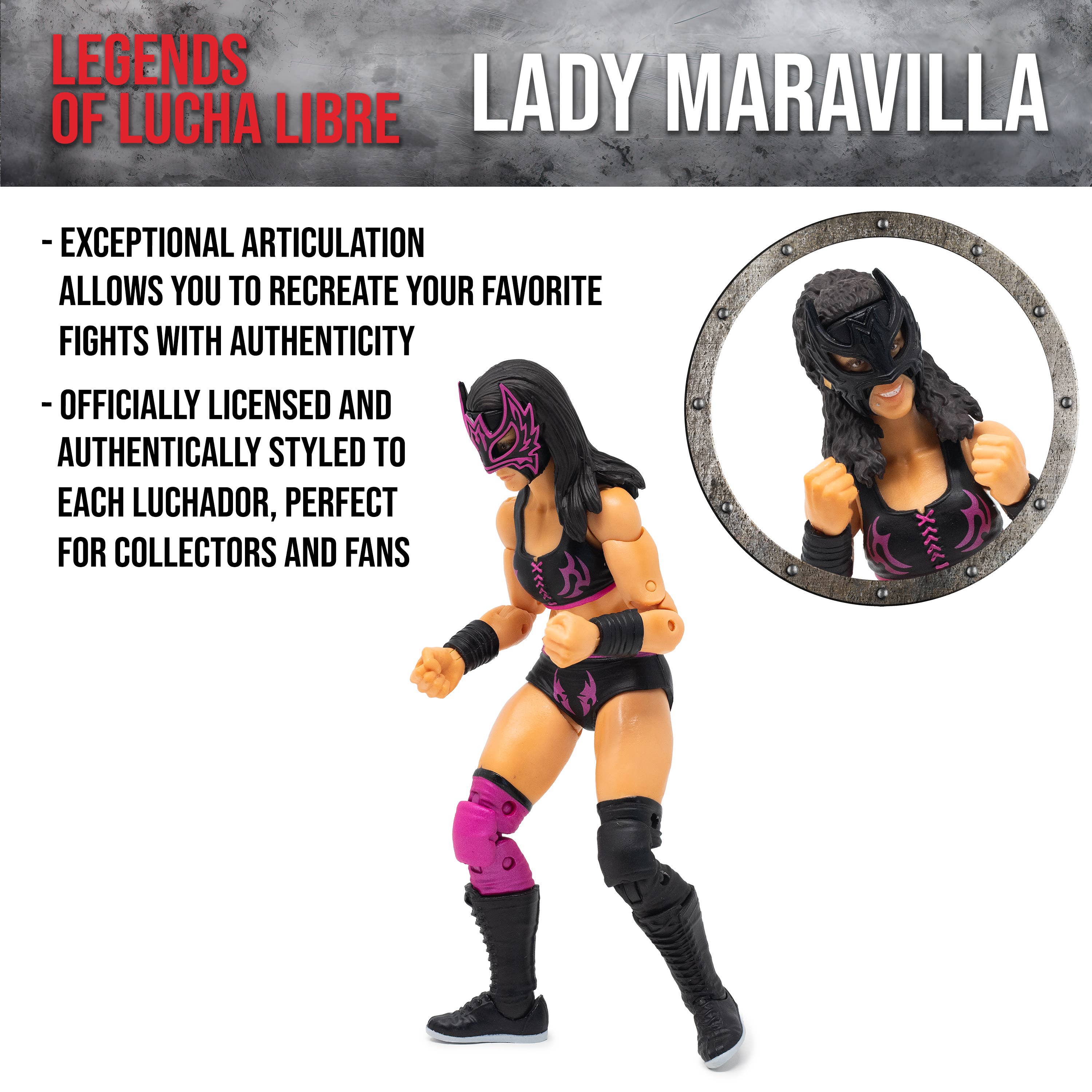 Lady Maravilla Legends of Lucha Libre Premium 6" Action Figure (1:12 Scale) – Wave 2 Collector Edition
