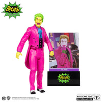 The Joker Black Light Gold Label Mcfarlane Action Figure 6" with vibrant colors and Batman Classic TV Series card and stand by McFarlane