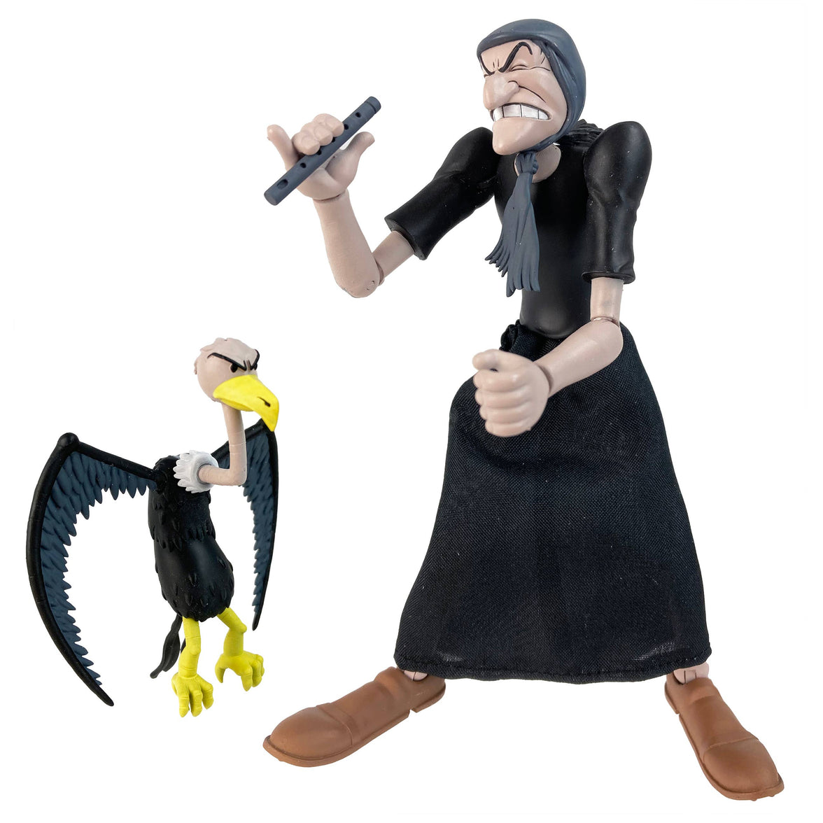 Boss Fight Studio Llc Sea Hag Popeye Classics figure holding flute with Bernard vulture companion on white background