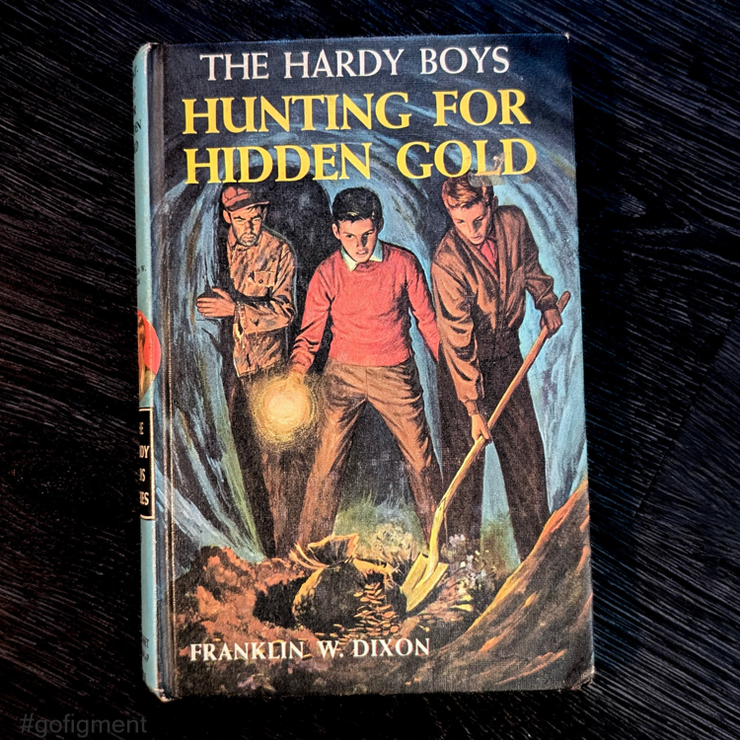 05 Hunting for Hidden Gold (1963):  Vintage Hardy Boys Book Blue-Ba image 0