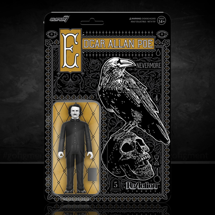 Edgar Allen Poe Grayscale 3 3/4-Inch ReAction Figure image 0