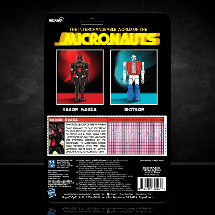 Baron Karza Micronauts Action Figure 1:18 Scale Super7 Reaction+ Collectible image 1