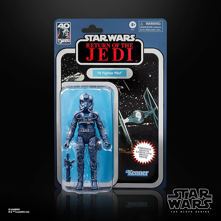 Carbonized Tie Fighter Pilot Action Figure Star Wars Black Series 1:12 Scale image 0
