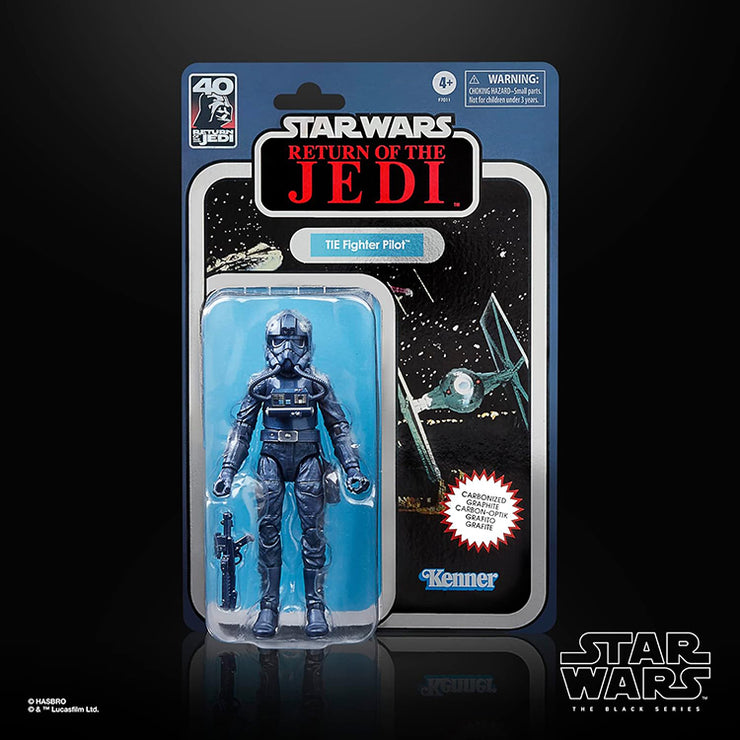 Carbonized Tie Fighter Pilot Action Figure Star Wars Black Series 1:12 Scale image 0