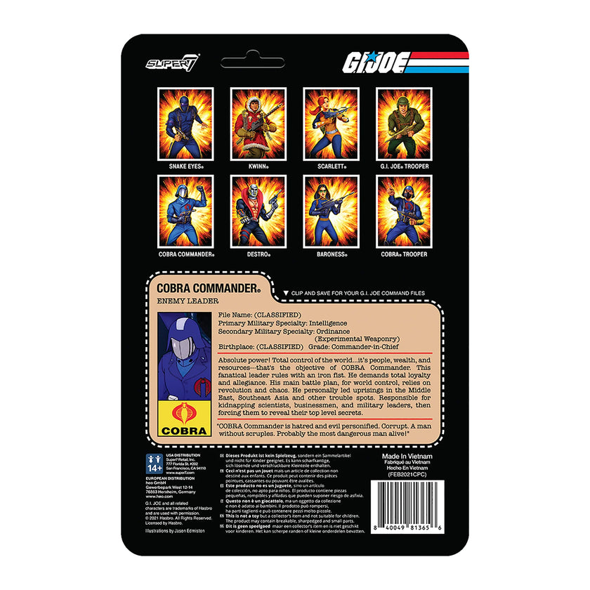 GI Joe  Cobra Commander Enemy Leader Action Figure Super7 image 2