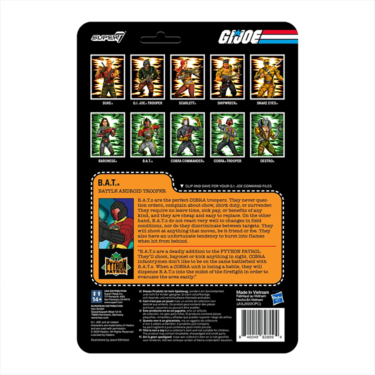 Cobra B.A.T. GI Joe Action Figure Python Patrol 1:18 Scale image 1