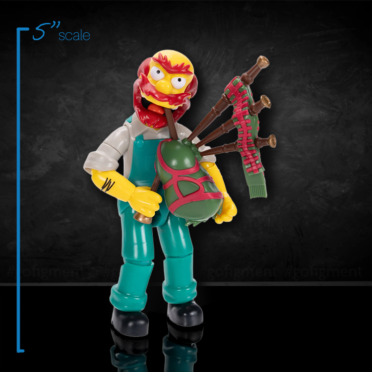 Groundskeeper Willie with Bagpipes Wave 1 Action Figure The Simpsons 5in image 1
