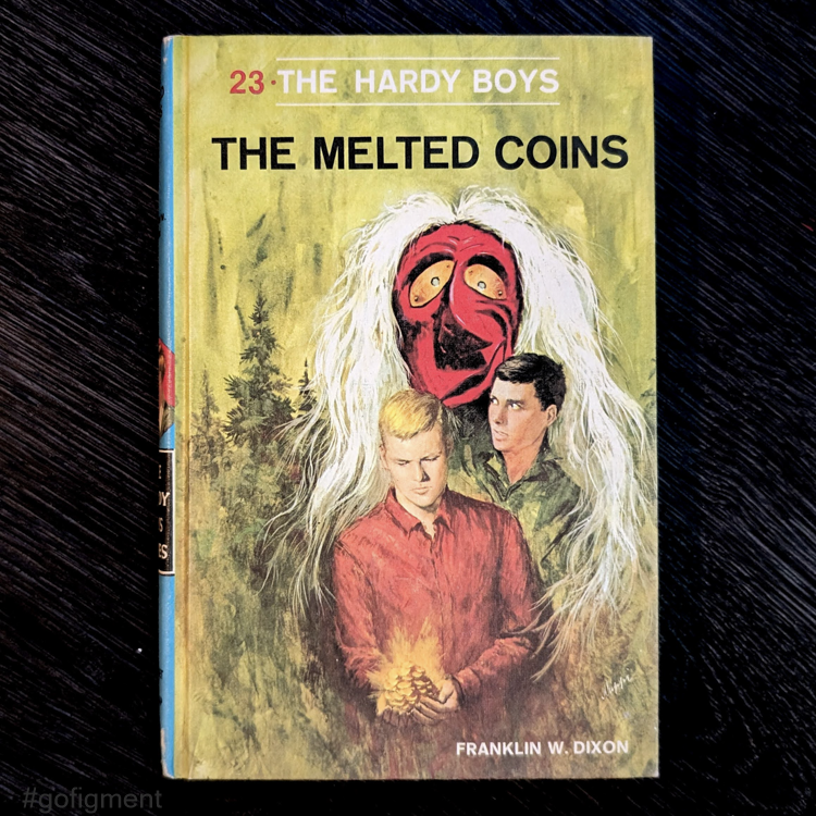23 The Melted Coins (1970-Red Number):  Hardy Boys Book Blue-Back image 0