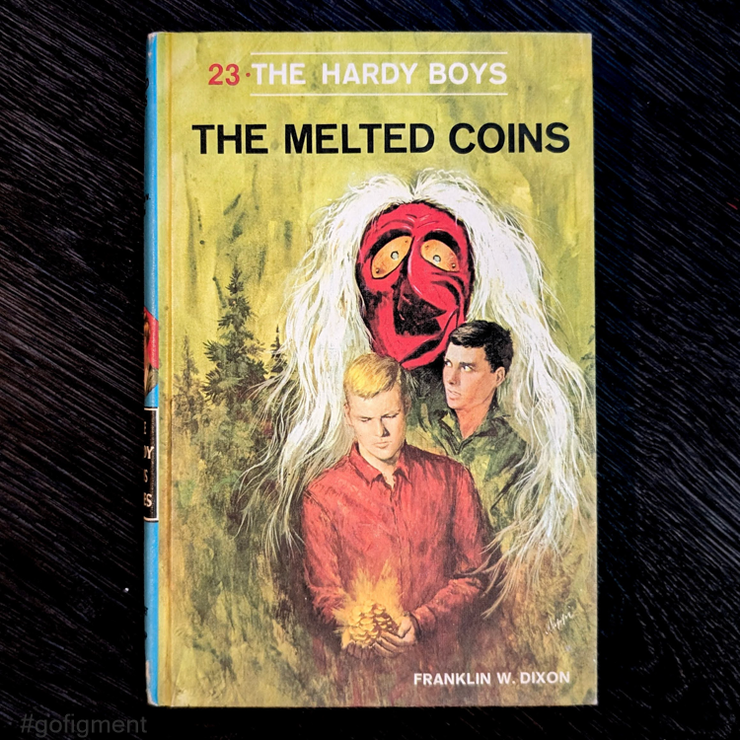 23 The Melted Coins (1970-Red Number):  Hardy Boys Book Blue-Back image 0