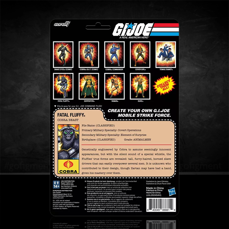 GI Joe Fatal Fluffy Action Figure 3.75" With O-Ring Super7 + image 1