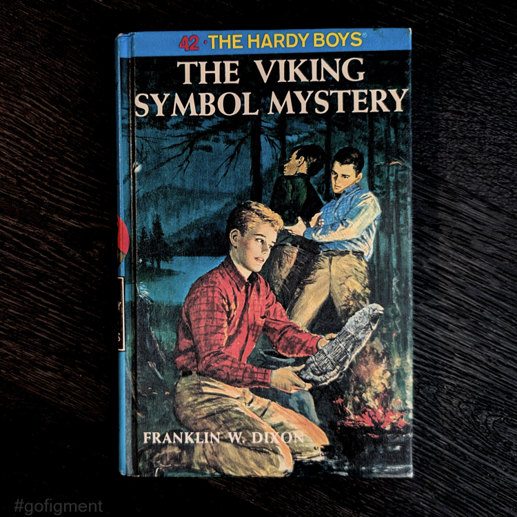 42 The Viking Symbol Mystery (Blue Bar):  Vintage Hardy Boys Book Blue-Back image 0